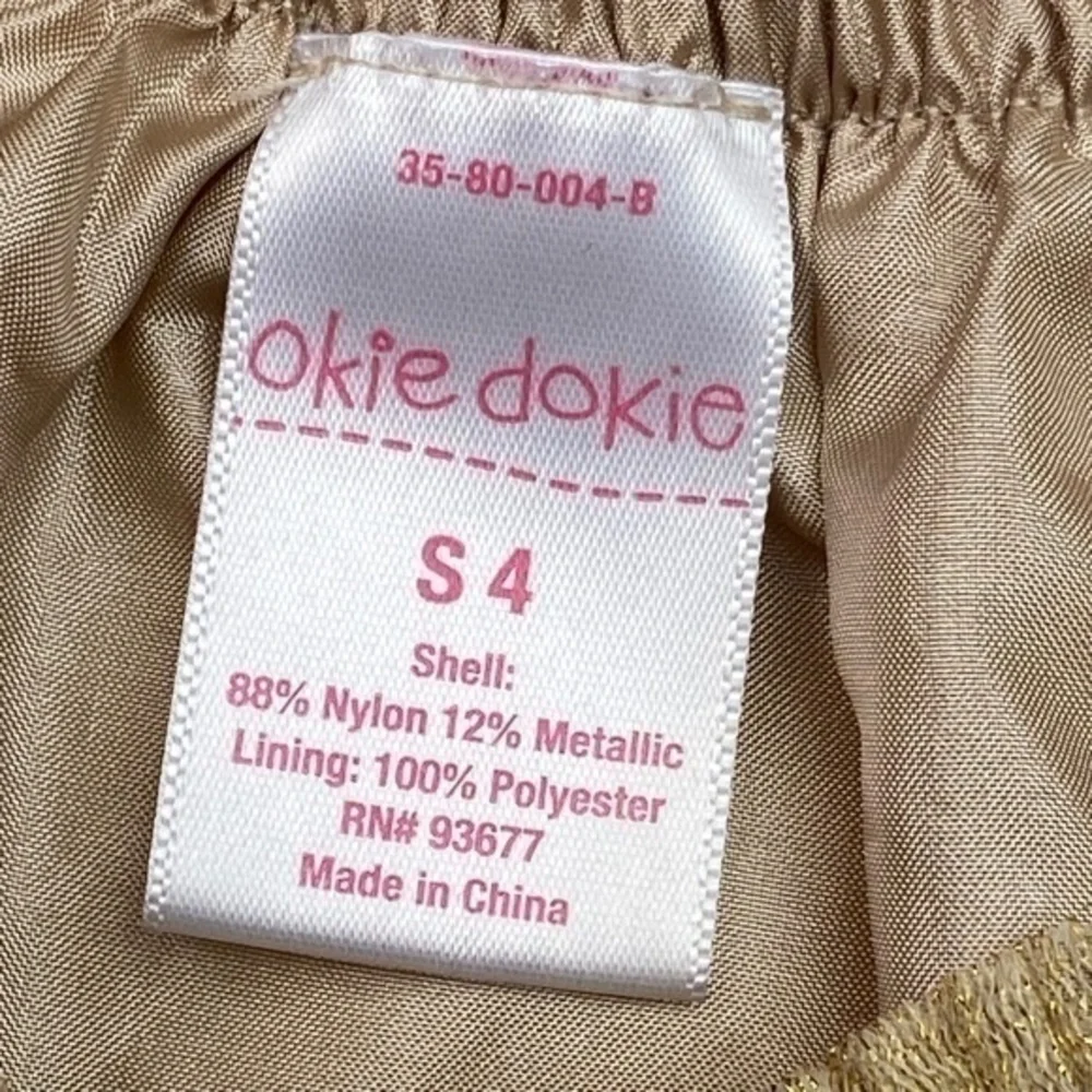 Okie Dokie Girls Skirt Size 4 Gold Sparkly Sheer Layer Skirt